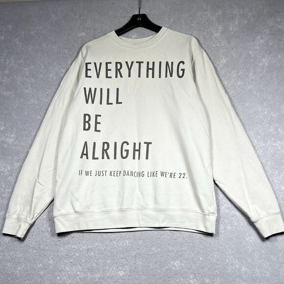 Taylor Swift Sweatshirt Womens 2XL Gray Everything Will Be Alright Crew Sweater - Picture 1 of 10